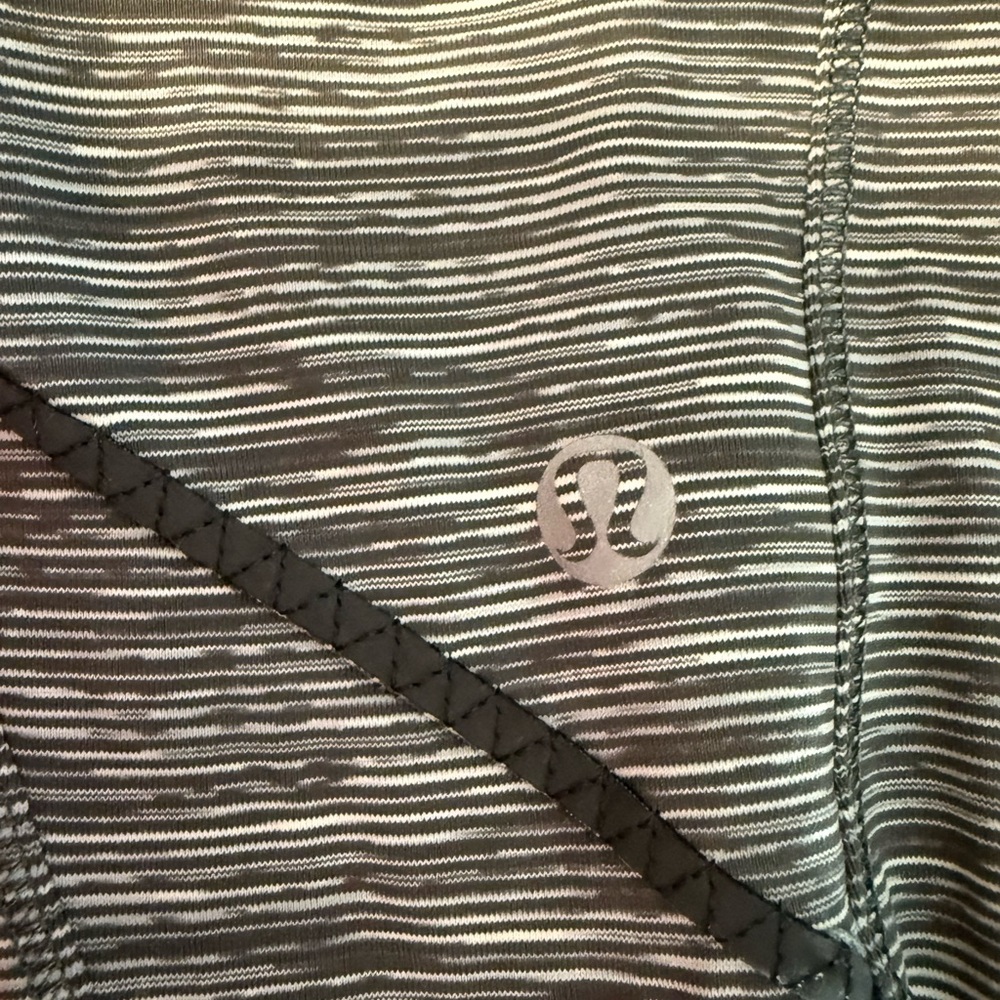 lululemon athletica Black and Gray Striped Leggings